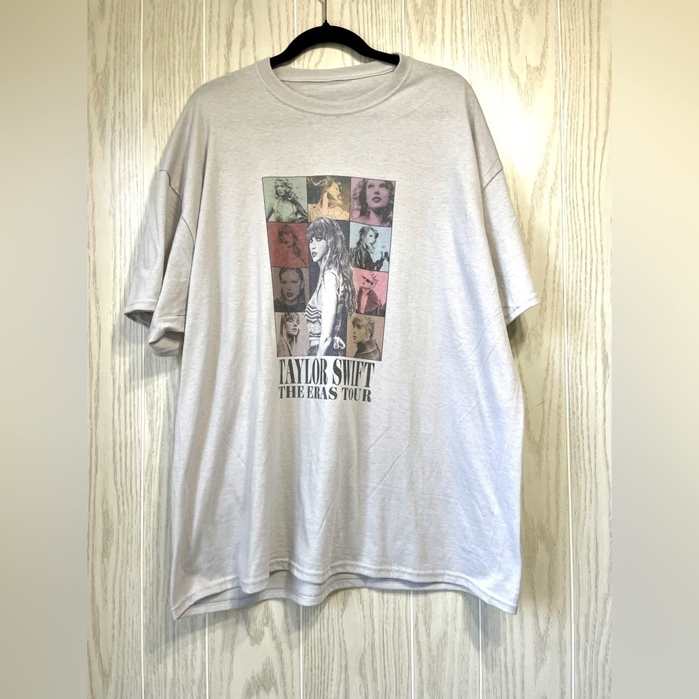 Taylor Swift The Eras Tour Oversized Shirt Grey T-shirt Size XL EUC